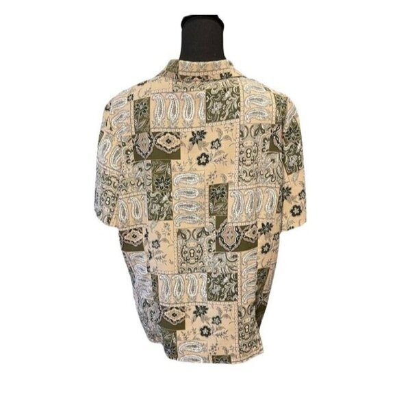 Paisley patchwork Button Front Shirt Vintage Cottage core Grandma USA - Picture 5 of 7